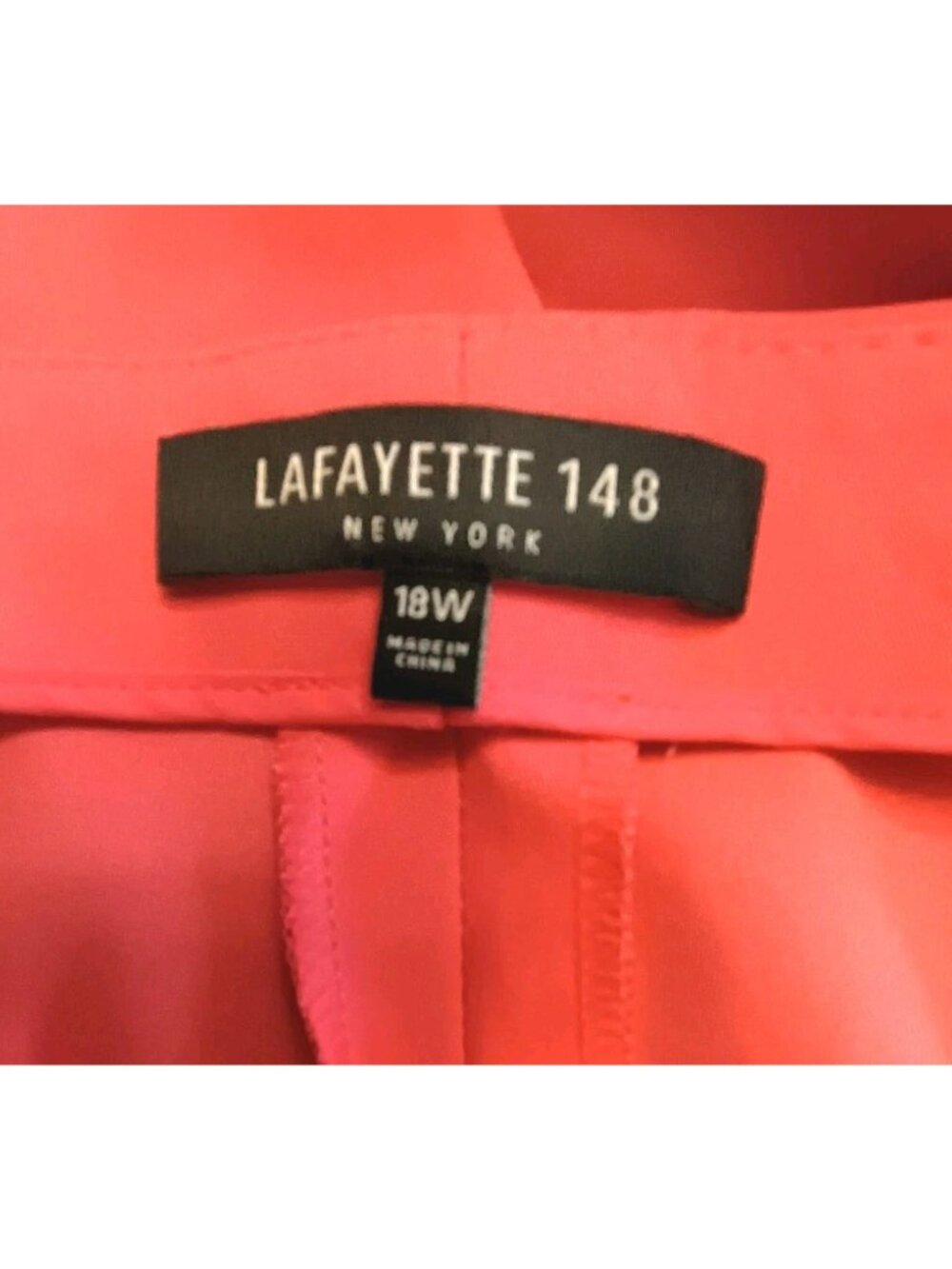Lafayette 148 New York Lexington Crop Pants Women’s 18W Peach Pink  Zip Stretch - Picture 5 of 9